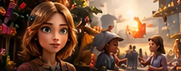 Animated characters in a colourful storyworld